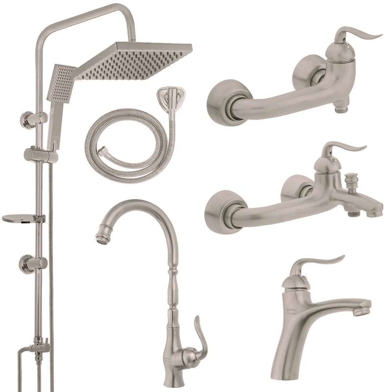 ست شیرآلات نایریکا مدل آرچر کد M03 مجموعه 6 عددی