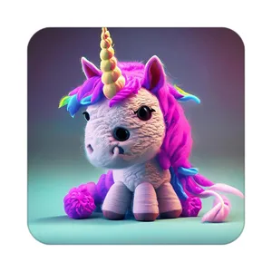 زیر لیوانی کاکتی طرح اسب تک شاخ و یونیکورن مدل mp29033