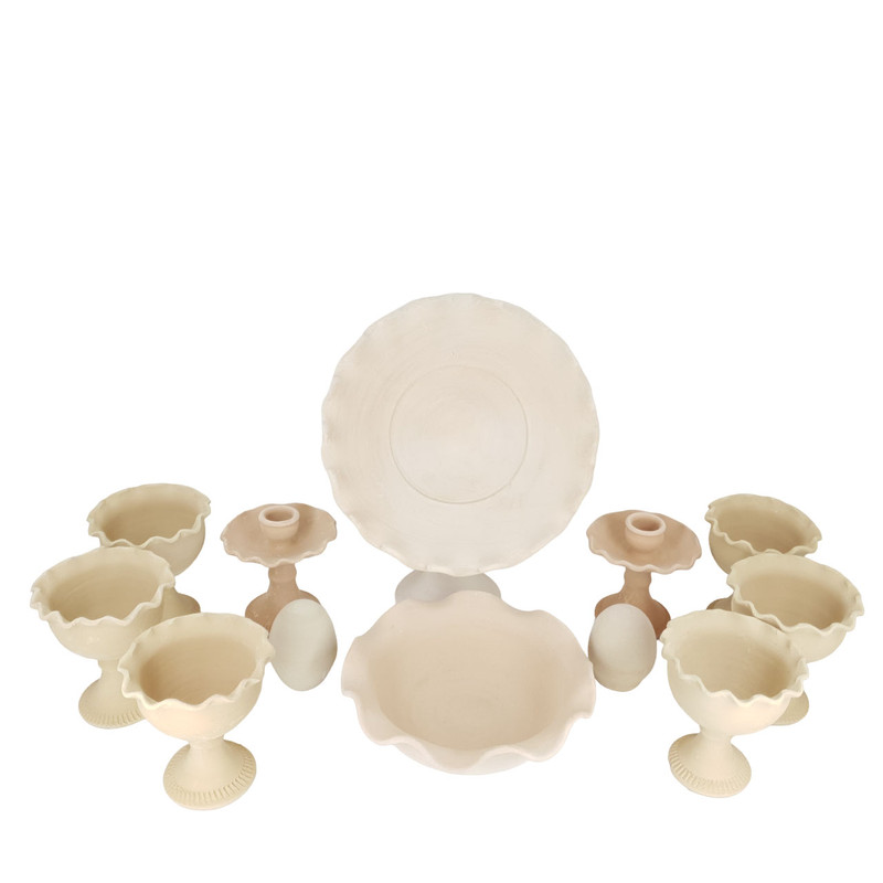 ست 12 تکه هفت سین سفالی خام مدل لبچین گود کد H1052