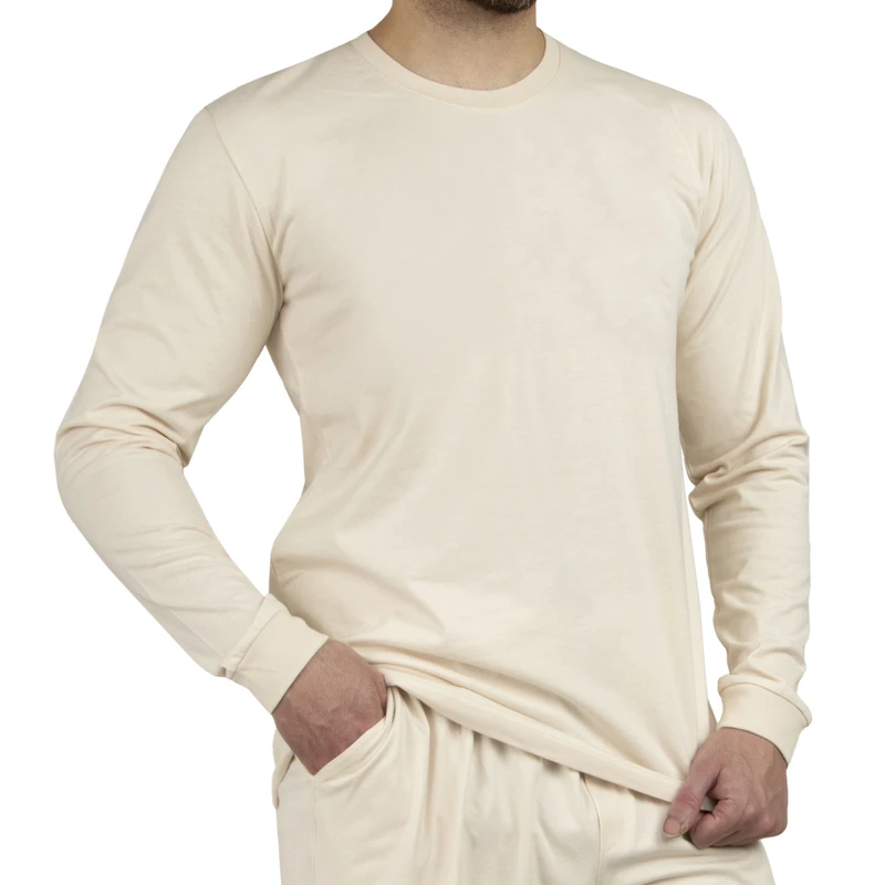 تی‌شرت آستین بلند مردانه آریان نخ باف مدل ZT 17632
