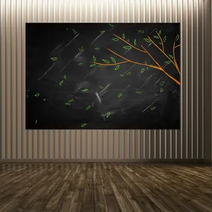 پوستر پارچه ای طرح مدرن برگ و باران کد PP2507