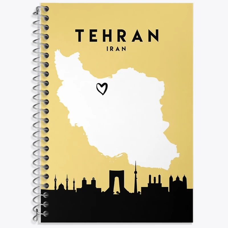 دفتر لغت 50 برگ خندالو طرح نقشه ایران و تهران کد F1722