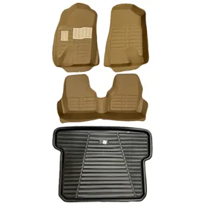 کفپوش پنج بعدی خودرو ای ام تی سی مدل MC چرم به همراه کفپوش صندوق مناسب برای پژو پارس