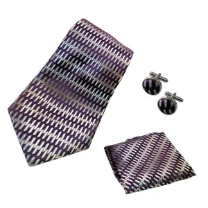 ست کراوات و دستمال جیب و دکمه سردست مردانه مدل پرینستون کد 8750