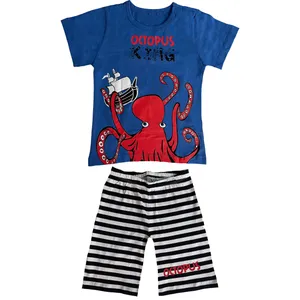 ست تی شرت و شلوارک پسرانه اوزکان مدل اختاپوس30693