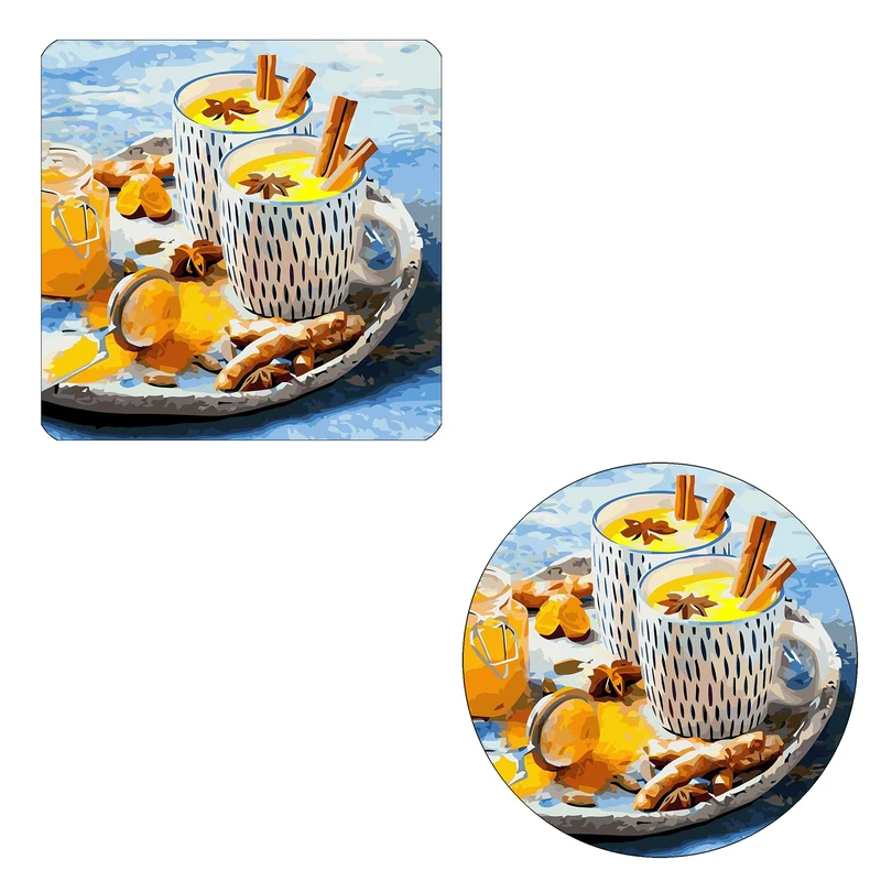 مگنت طرح چای دارچین زنجبیل کد M1 به همراه زیر لیوانی