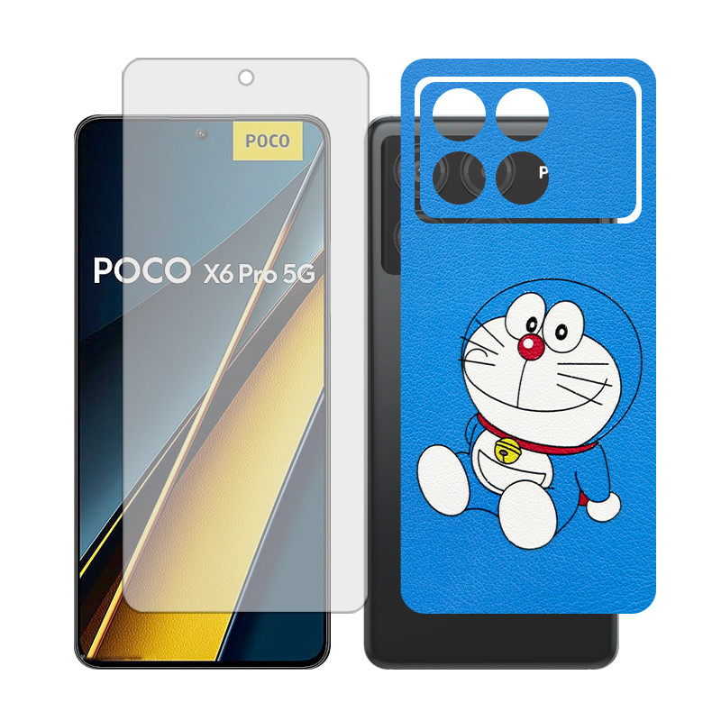 محافظ صفحه نمایش شفاف گلس مدل Together مناسب برای گوشی موبایل شیائومی Poco X6 Pro به همراه برچسب پوششی پشت گوشی 