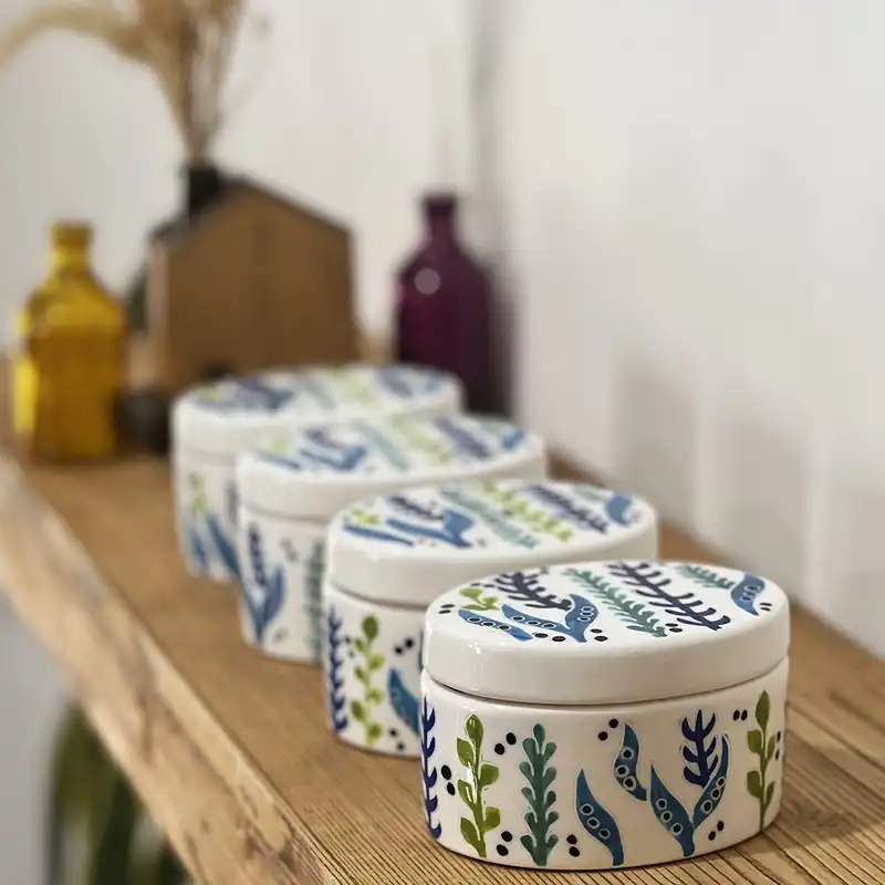 شکلات خوری سرامیکی طرح بیضی مدل گیاهان دریایی