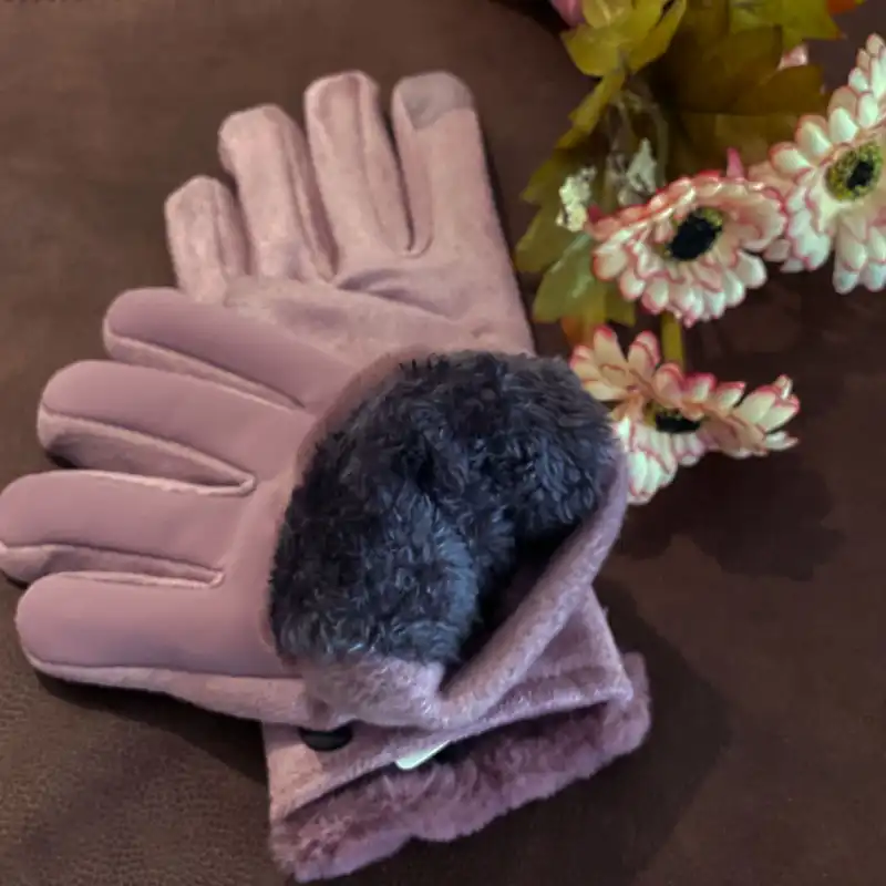 دستکش زنانه مدل پاپیون کد 00519 رنگ یاسی