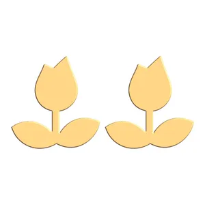 گوشواره طلا 18 عیار زنانه فرشته مدل طرح گل کد WEL-000190