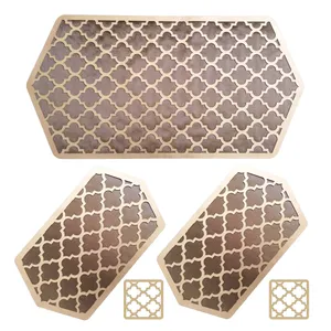  ست رومیزی 3 تکه طرح الماس مدل SRI/Diamond-SET/2ug به همراه زیرلیوانی