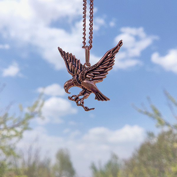 آویز گردنبند زنانه مدل عقاب کد JW377