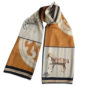 شال زنانه هرمس مدل ابریشم مجلسی مهمانی چهارخانه کد 2