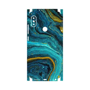 MAHOOT Turquoise marblewith golden streaks-FullSkin Cover Sticker for Xiaomi Redmi Note 5 Pro