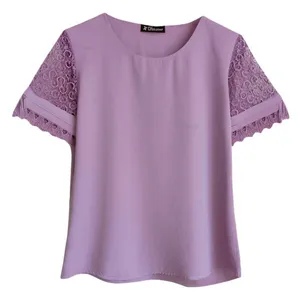 بلوز آستین کوتاه یقه گرد زنانه مدل ژینا