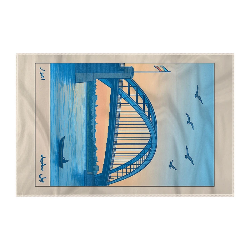 کاغذ کادو ترمه طراحان ایده مدل کارت پل سفید اهواز کد map1514 سایز 57x37 سانتی متر