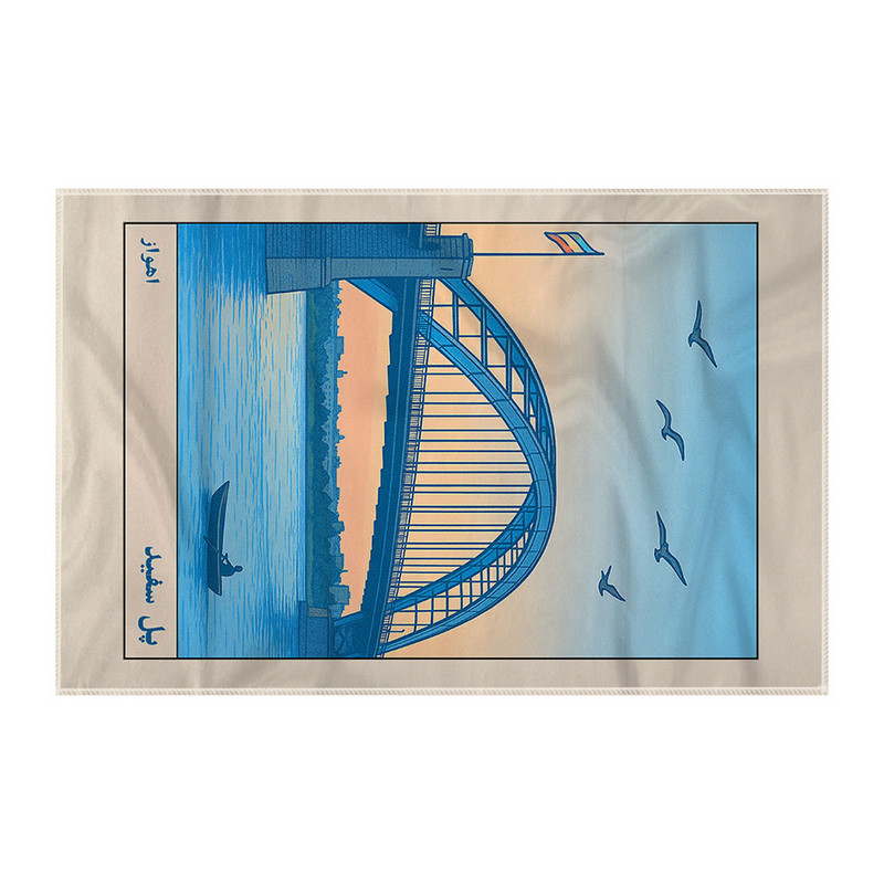 کاغذ کادو ترمه طراحان ایده مدل کارت پل سفید اهواز کد map1514 سایز 57x37 سانتی متر