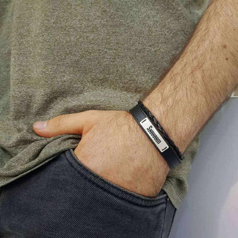 دستبند نقره مردانه ترمه 1 مدل شهرام کد 075 DCHN -  - 2
