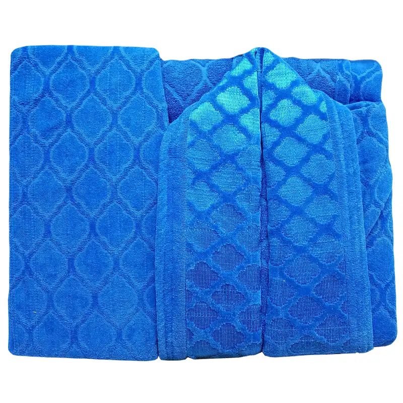 سرویس حوله پالتویی 3 تکه وارول مدل لوزی