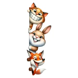 استیکر دیواری کودک گراسیپا مدل  حیوانات شاد کد 204