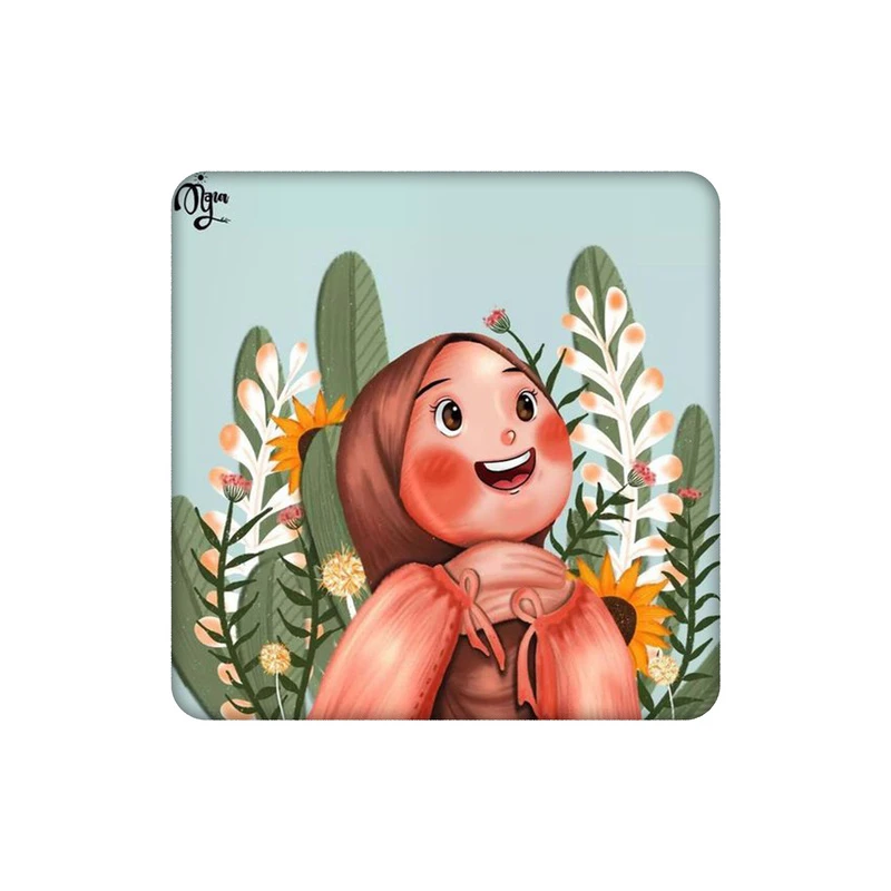 زیرلیوانی طرح دختر شاد  کد 4677510