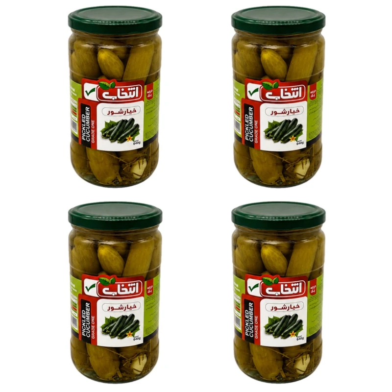 خیارشور درجه یک انتخاب - 640 گرم بسته 4 عددی