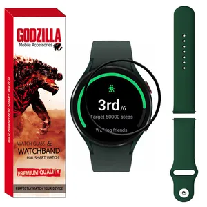 محافظ صفحه نمایش گودزیلا مدل GS-Sili-DK مناسب برای ساعت هوشمند سامسونگ GALAXY Watch 4 44mm به همراه بند