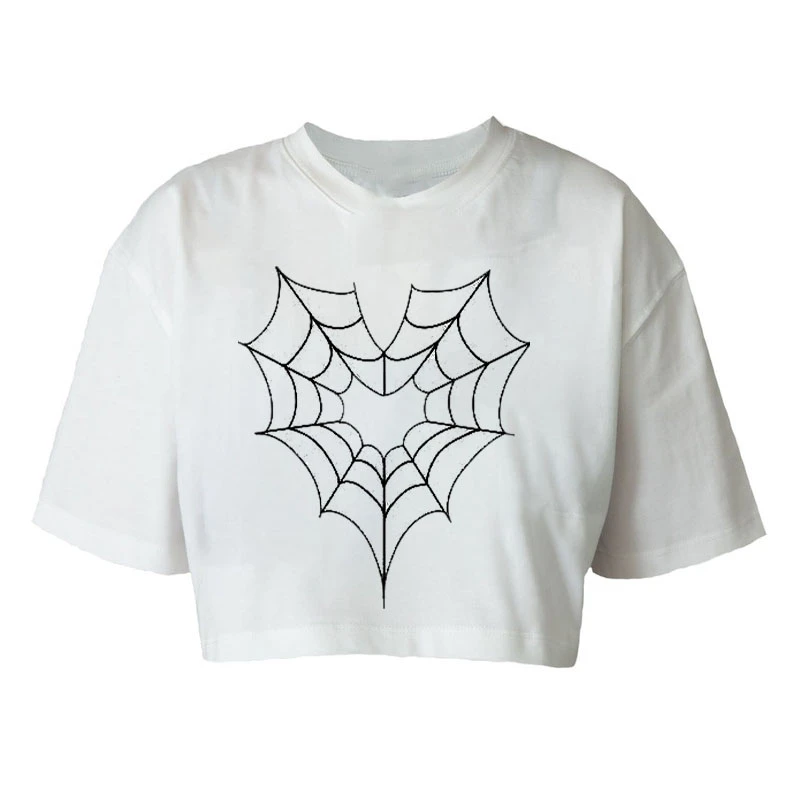 کراپ‌تاپ آستین کوتاه زنانه مدل K64 طرح قلب