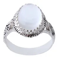 انگشتر نقره مردانه مدل سنگ درنجف طرح یاعلی کد 205