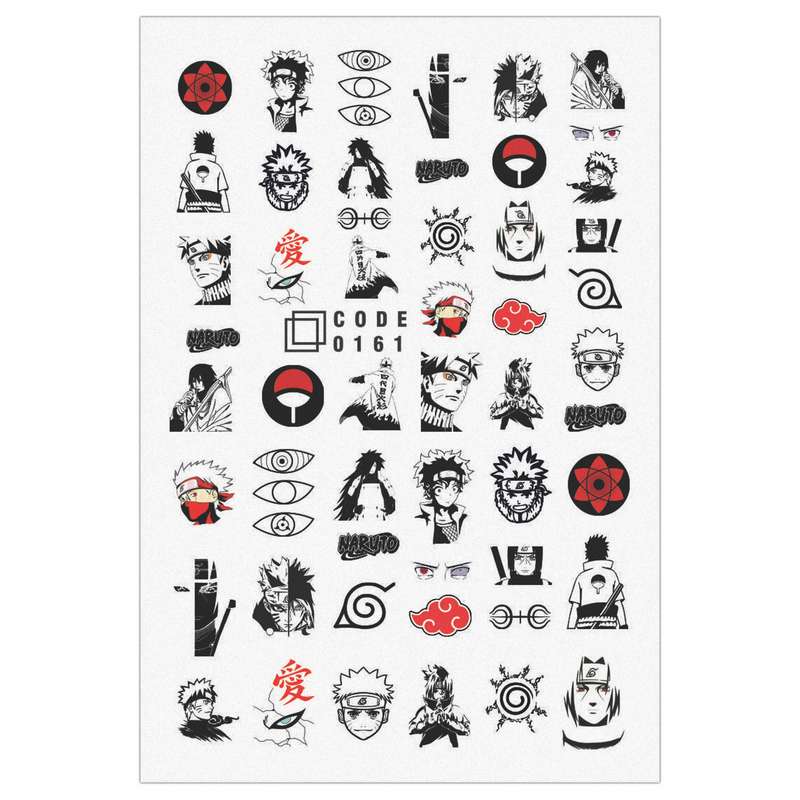 برچسب لنز ناخن مدل انیمه ناروتو کد 161
