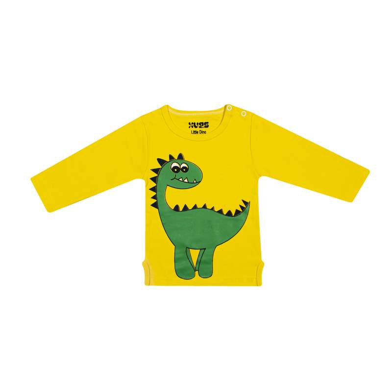 تی شرت آستین بلند نوزادی هاگز طرح Little Dino کد HS60