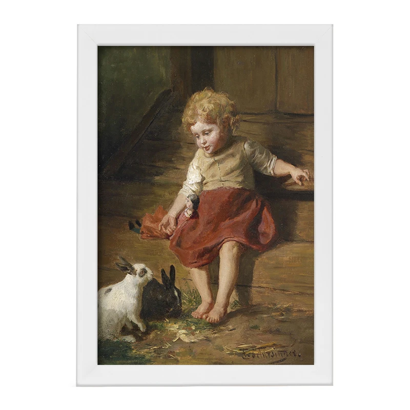 تابلو خندالو مدل نقاشی مادر عروسک اثر فلیکس شلزینگر کد F12304