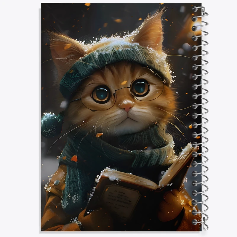 دفتر ژورنال نویسی 50 برگ خندالو مدل نقطه ای طرح گربه (cat) کد F7599