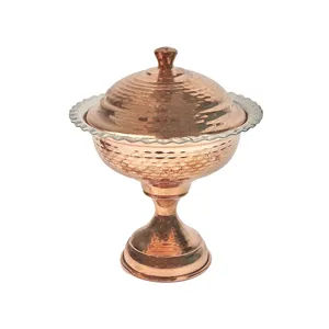 قندان مسی مدل پایه دار چکشی