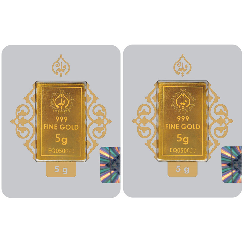 شمش طلا 24 عیار اقلیما گلد مدل EB05B02  بسته 2 عددی