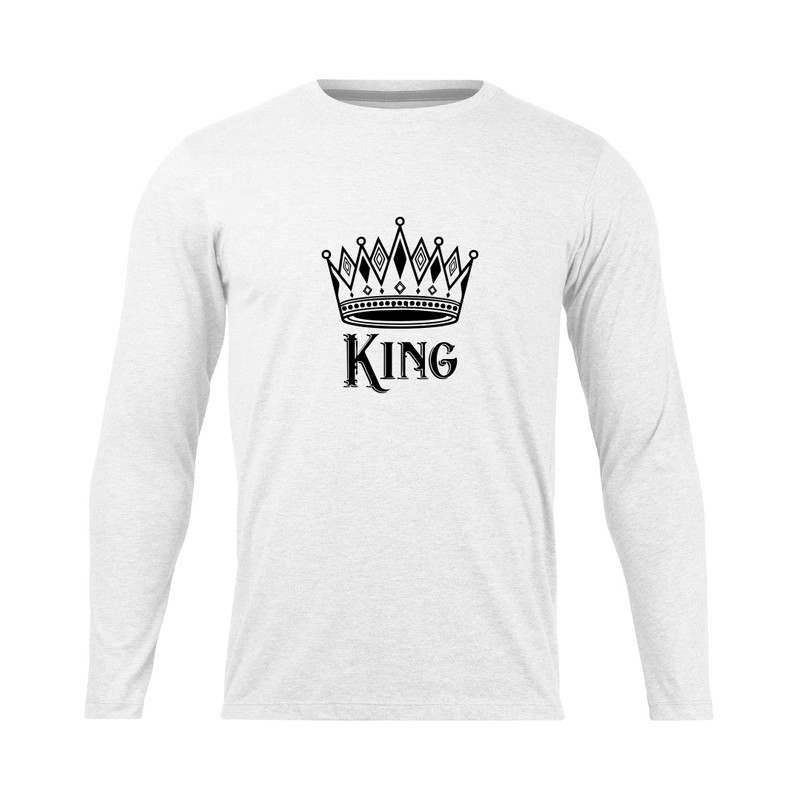 تی شرت آستین بلند مردانه مدل king_NC1_0389 رنگ سفید