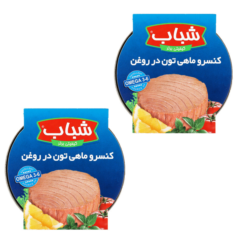 مشخصات، قیمت و خرید کنسرو ماهی تن در روغن شباب - 180 گرم بسته 2 عددی |  دیجی‌کالا