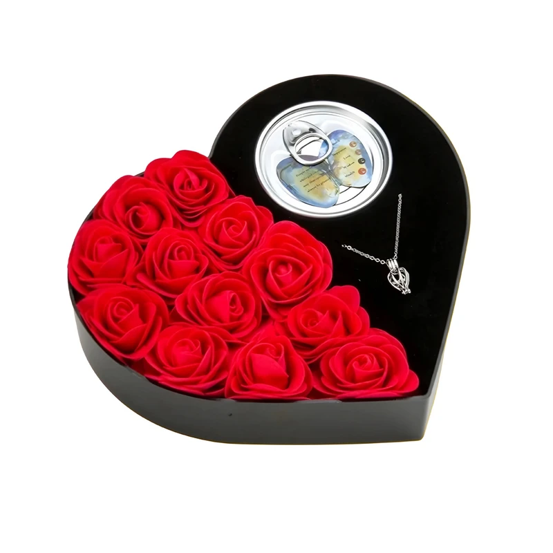 گردنبند زنانه مدل مروارید عشق به همراه باکس گل