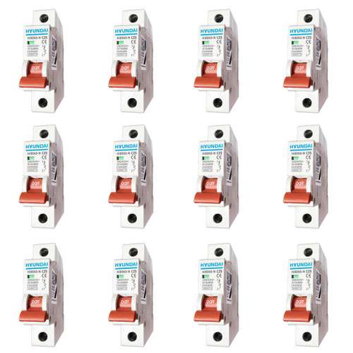 فیوز مینیاتوری تک فاز 10 آمپر هیوندای کد C10 بسته 12 عددی