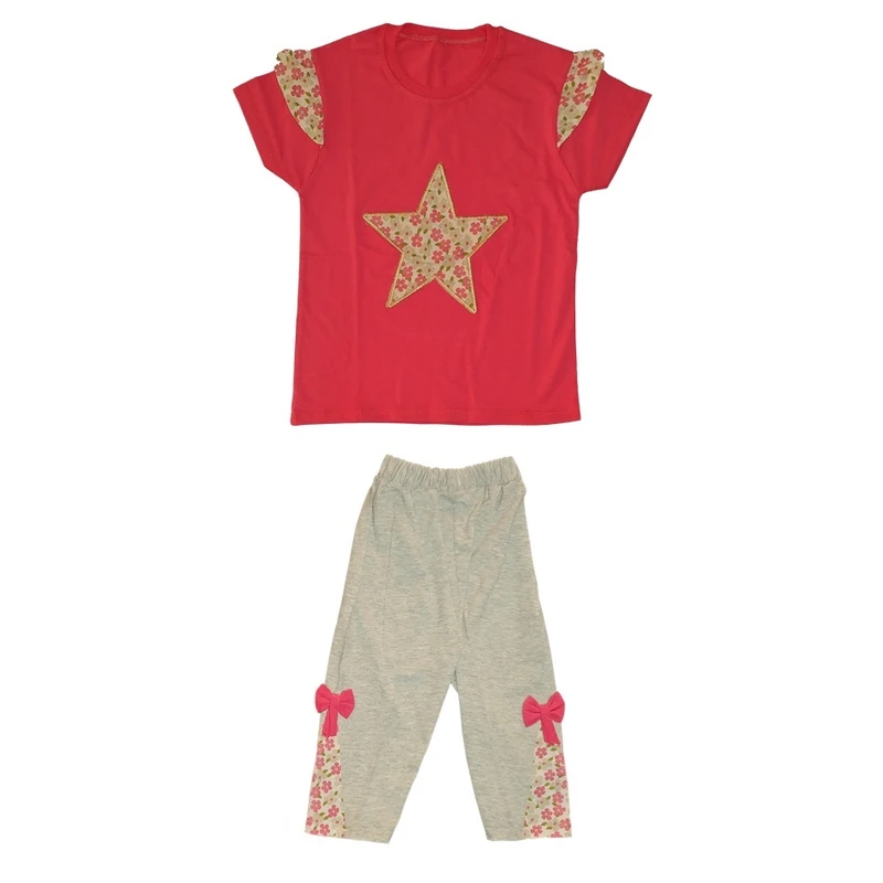 ست تی شرت و شلوارک دخترانه کد 5565GO