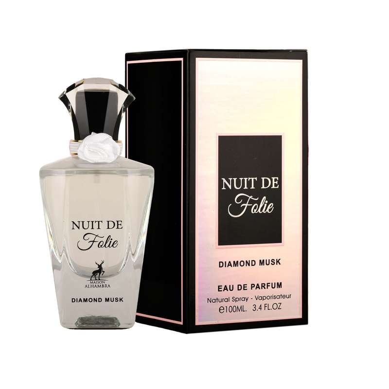 ادو پرفیوم زنانه الحمبرا مدل Nuit de Folie Diamond Musk حجم 100 میلی لیتر