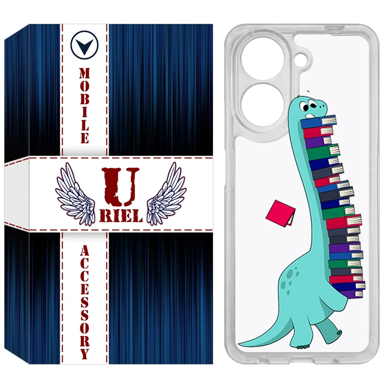 کاور یوریل مدل Clear کد 17 طرح دایناسور کتابخوان مناسب برای گوشی موبایل شیائومی Redmi A5 4G / Poco C71