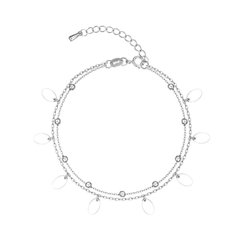 پابند نقره زنانه مدل سکه ای کد 1867