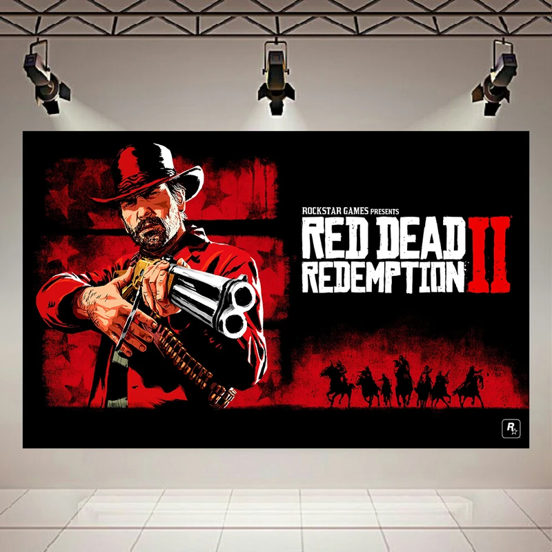تابلو بوم طرح مخمل گیم Red Dead Redemption 2 مدل آرتور مورگا کد PD1713