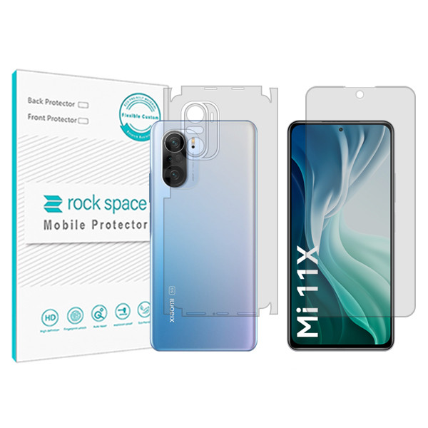 محافظ صفحه نمایش شفاف راک اسپیس مدل HyGEL مناسب برای گوشی موبایل شیائومی Mi 11X به همراه محافظ پشت گوشی 