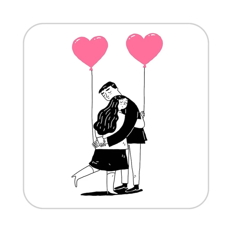 زیر لیوانی کاکتی طرح عاشقانه مدل mp36955