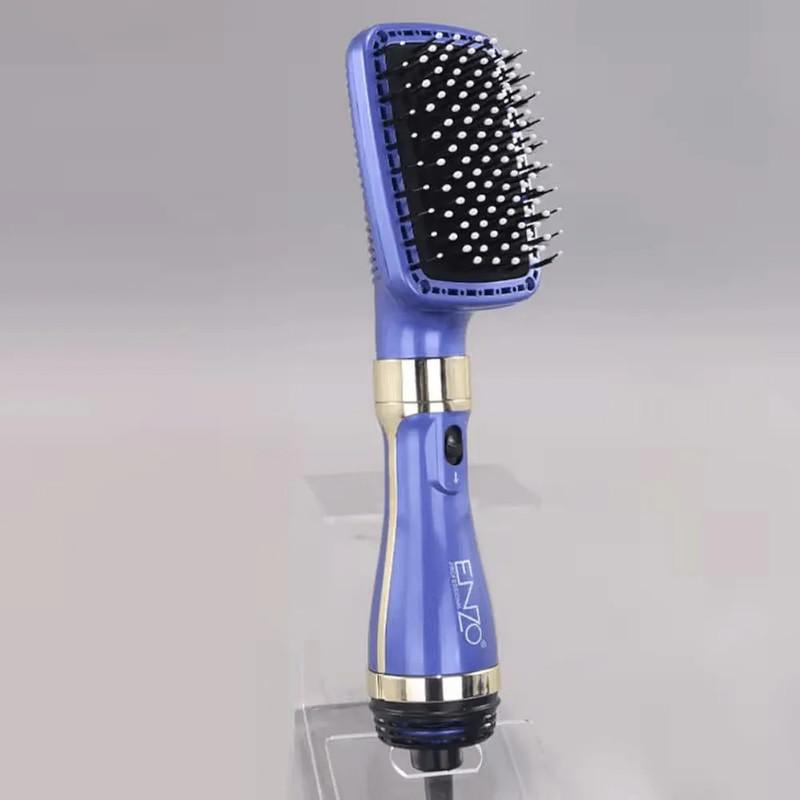 سشوار برس‌دار حالت‌دهنده انزو پروفیشینال مدل EN-4128 با توان 1200 وات، موتور DC، دو سری برس گرد و شانه‌دار، تنظیم دما و سرعت دو حالته، فناوری یونیک برای کاهش وز و افزایش درخشندگی مو، خشک‌کن و حالت‌دهنده همزمان