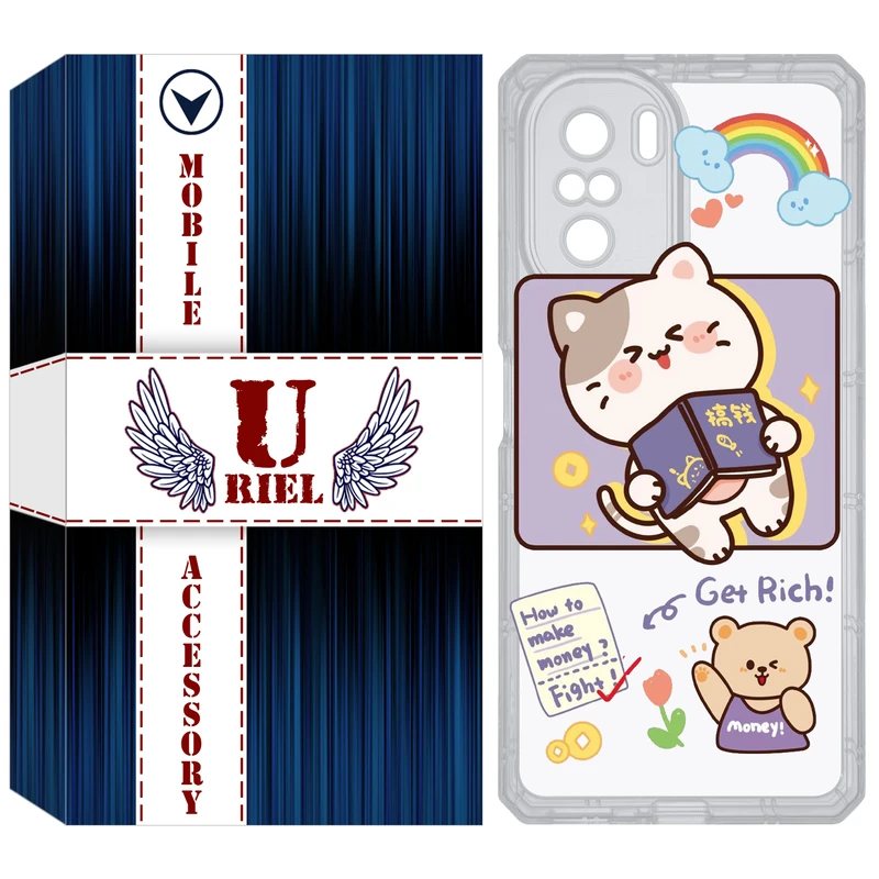 کاور یوریل مدل Clear کد 12 طرح گربه مناسب برای گوشی موبایل شیائومی Poco F3 / Redmi K40 / Mi 11i