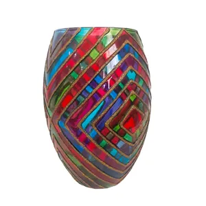گلدان مدل خمره ای طرح هندسی کد 01