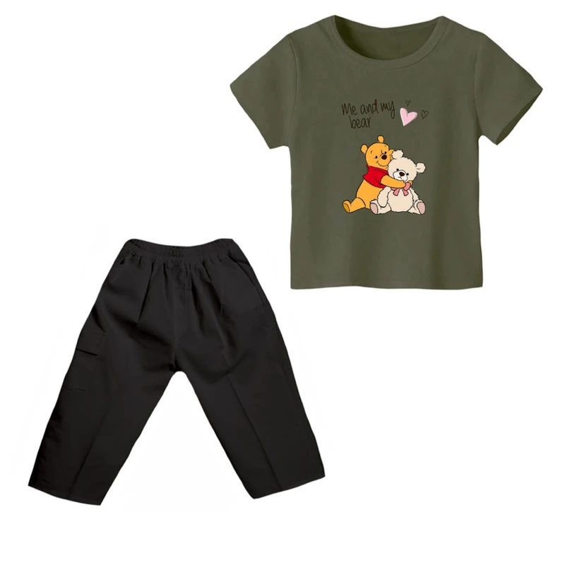 ست تی شرت و شلوارک پسرانه مدل پو کد 76